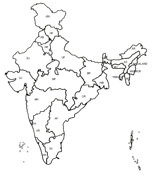 Political Map Of India Colouring Pages Images