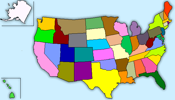 map of usa states. States