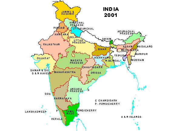 Map of India, courtesy: Census of India.